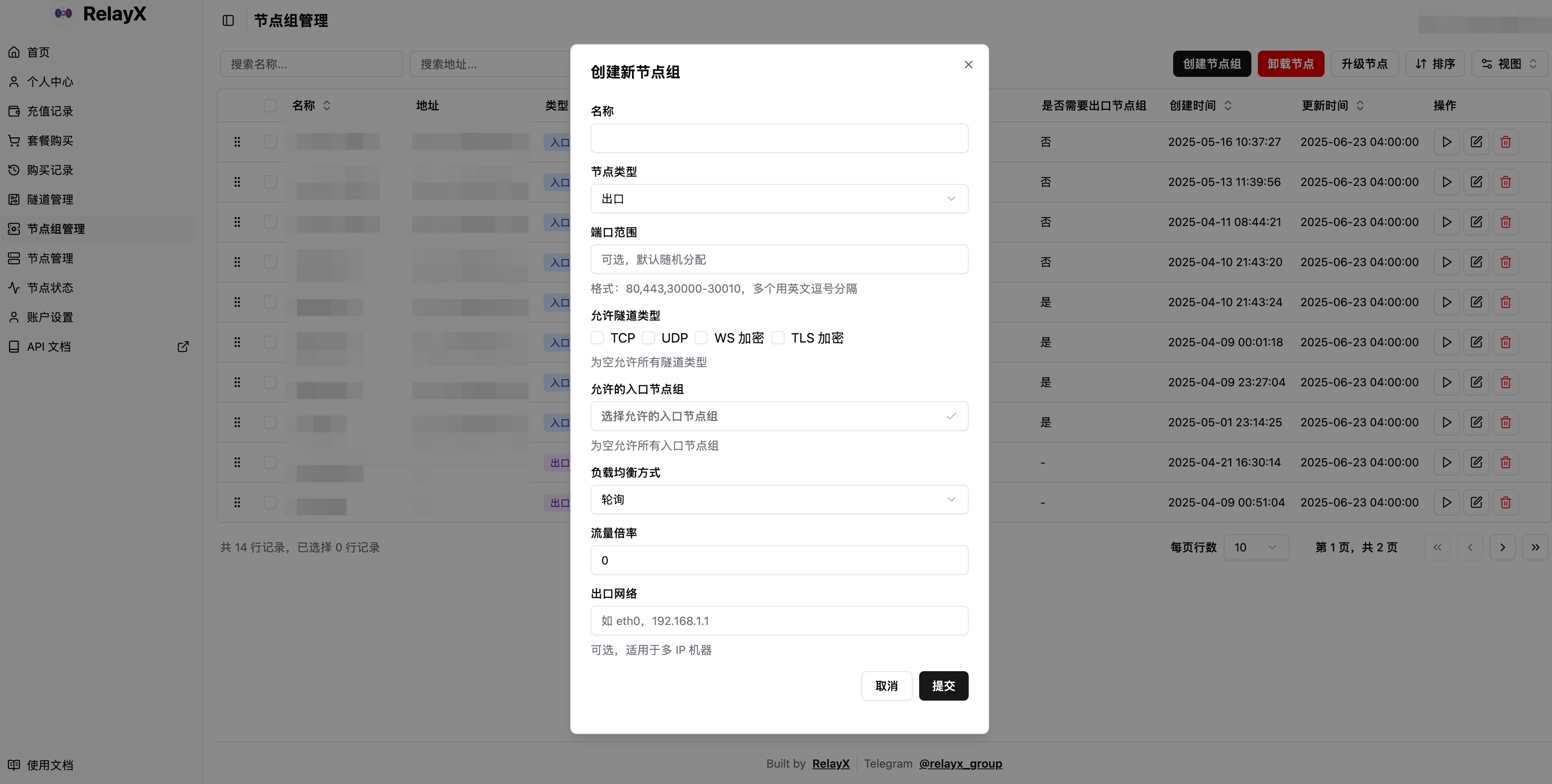出口节点组